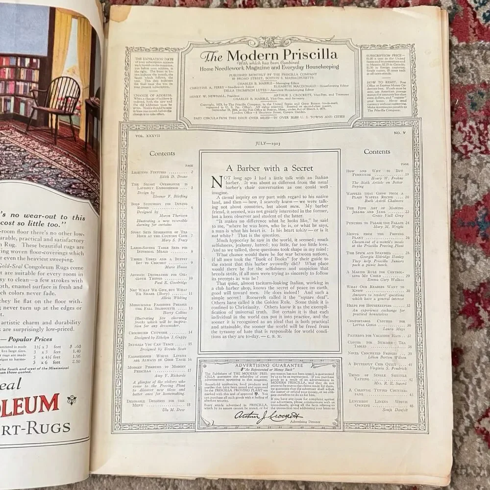 Modern Priscilla Craft Magazine July 1923 Bathing Beauty Pinup Vol 37 Issue 5